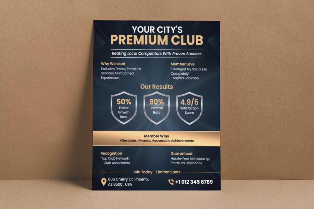 Exclusive Membership Club Promotional Flyer Template