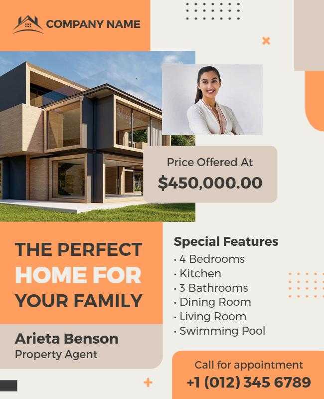 Exclusive Property Agent Contact Flyer Template