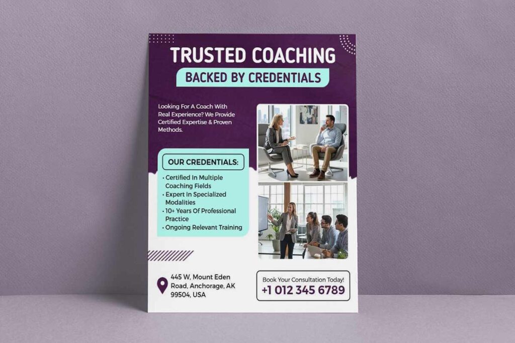 Expert Coaching Credentials Showcase Flyer Template
