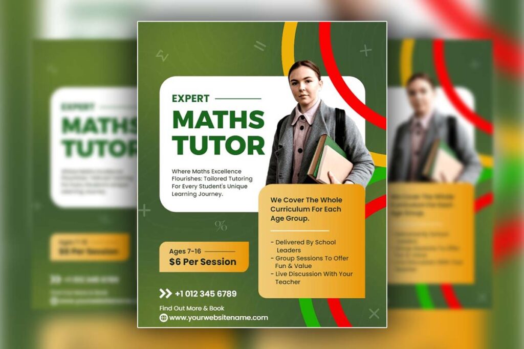 Expert Math Tutoring Services Flyer Template