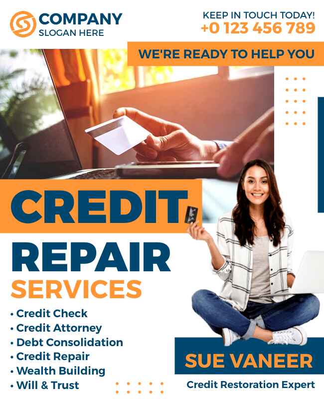 Eye-Catching Headlines Credit Repair Flyer Template