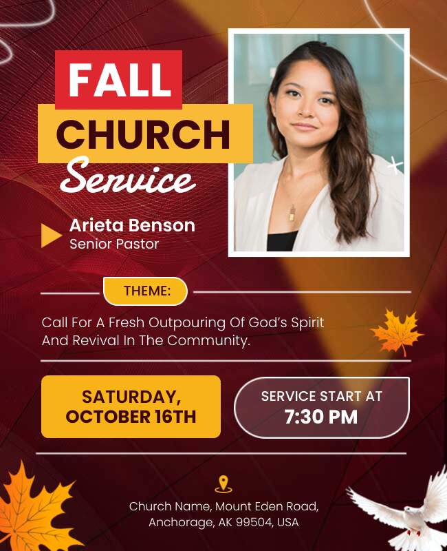 Fall Church Service Flyer Template