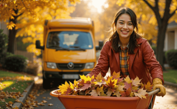 cover image describing fall cleanup flyer showcasing seasonal services to boost profits.