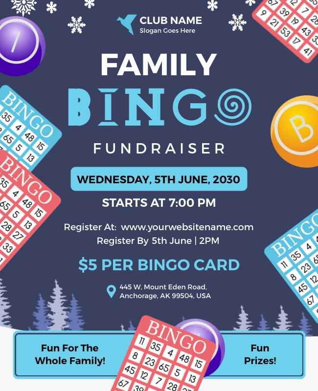 Family Bingo Night Flyer Template