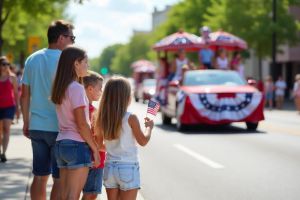 Family Enjoy 4th Of July Parade Pictures