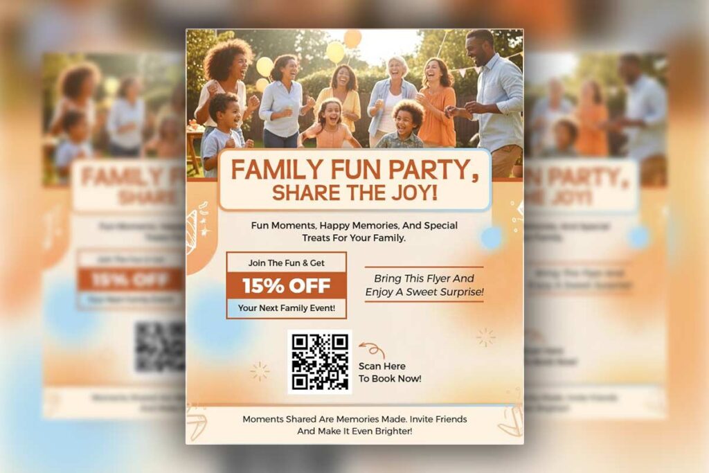 Family Fun Party Celebration Flyer Template