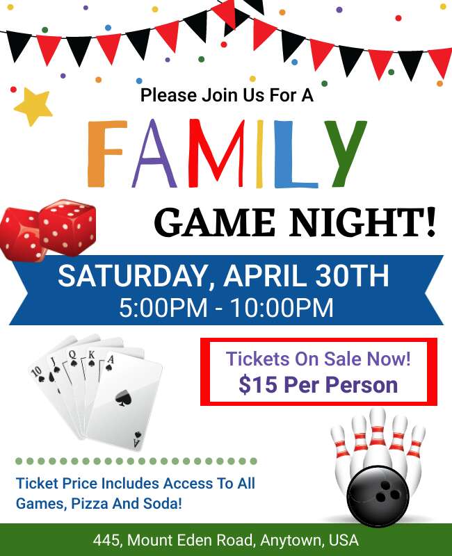 Family Game Night Flyer Template