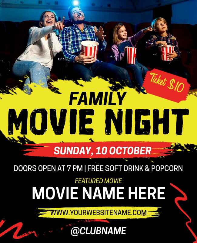 Family Movie Night Flyer Template