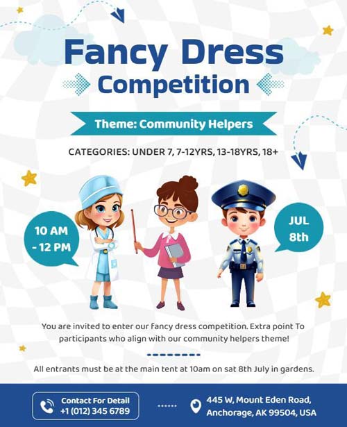 Fancy Dress Competition Flyer Featuring Fun and Creative Design