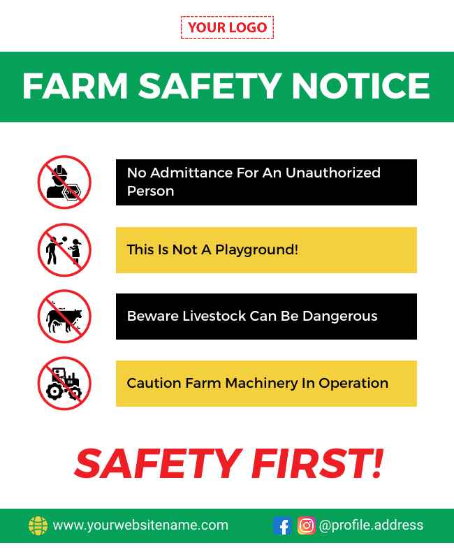 Farm Safety Awareness Flyer Template