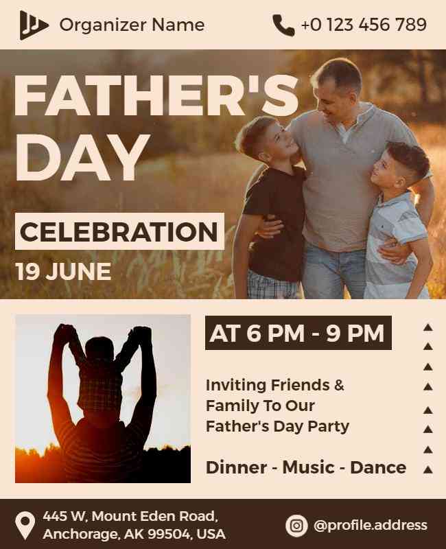 Dad Child Celebration Party Photography Poster Template