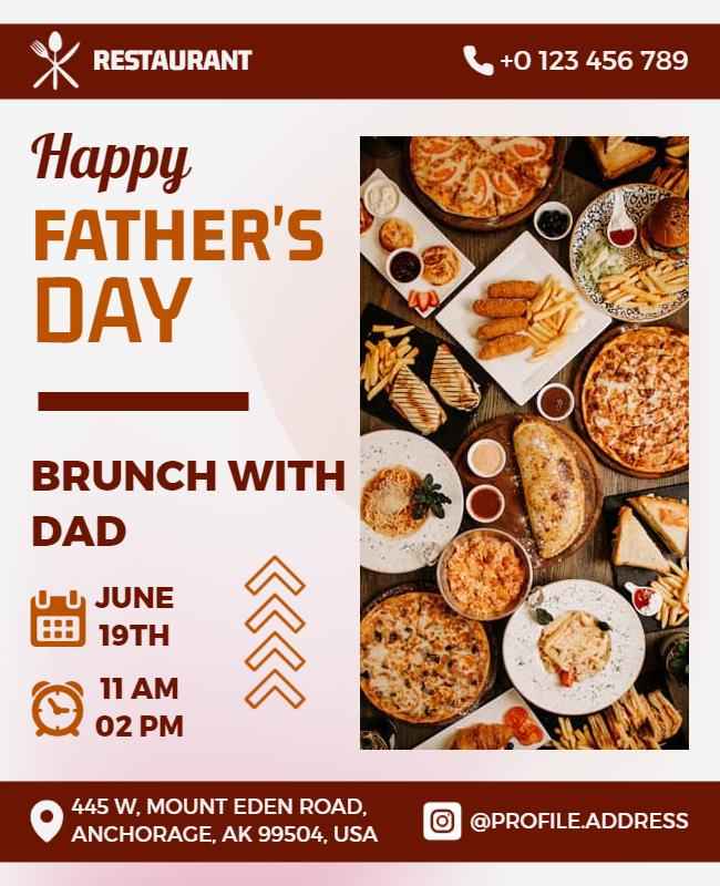 Father Day Restaurant Flyers template