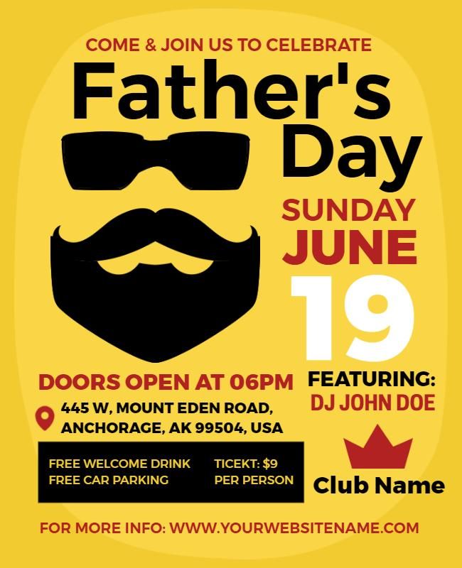 fathers day celebration event flyer template