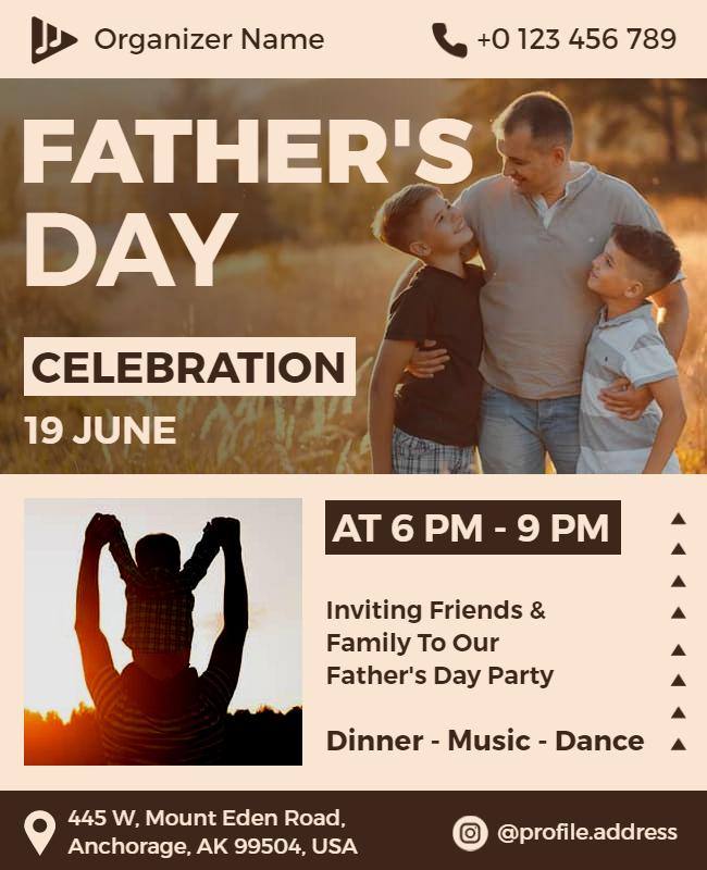 fathers day celebration party flyer template