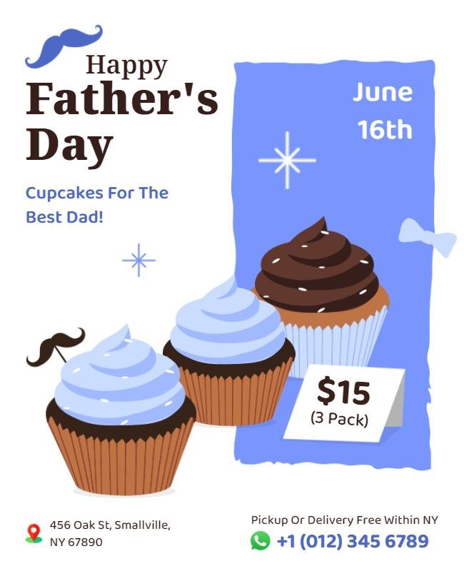 fathers day cupcake offer flyer template