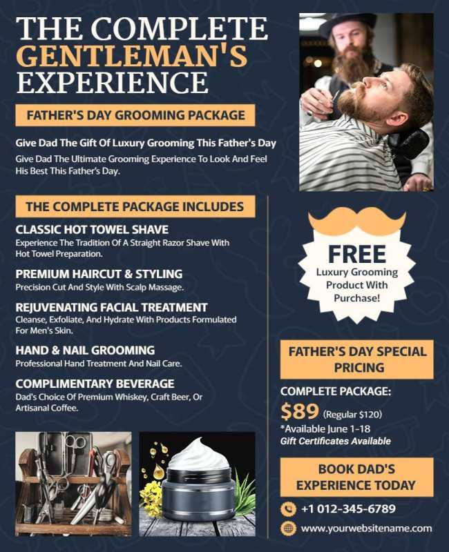 fathers day grooming package flyer template