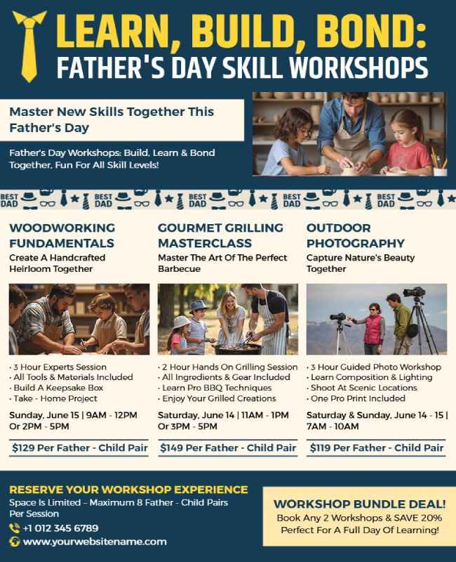 Skill Development Workshop For Father's Day Poster Template