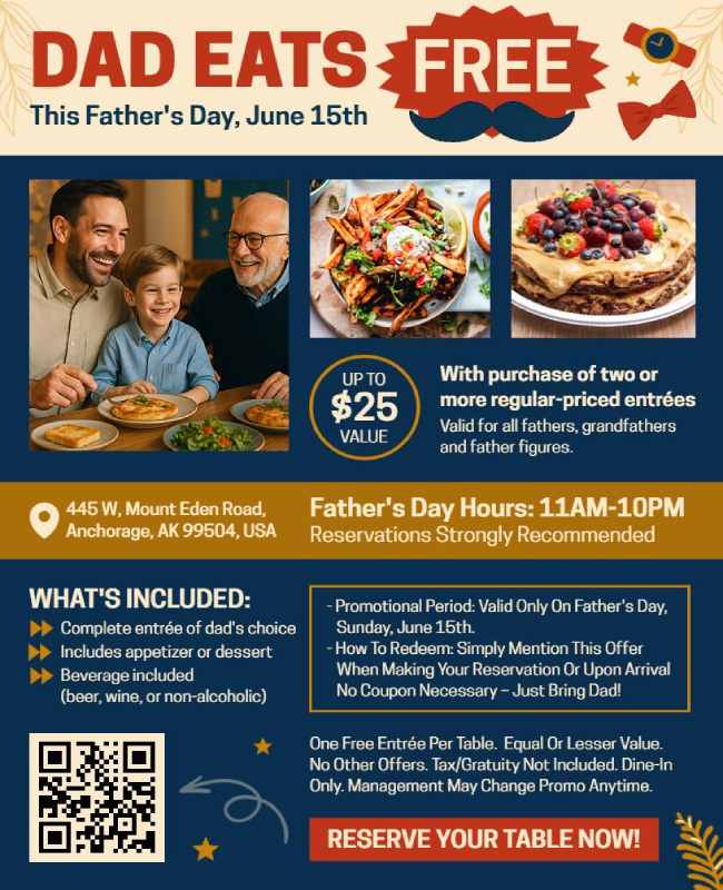 Father's Day Special Dad Eats Poster Template