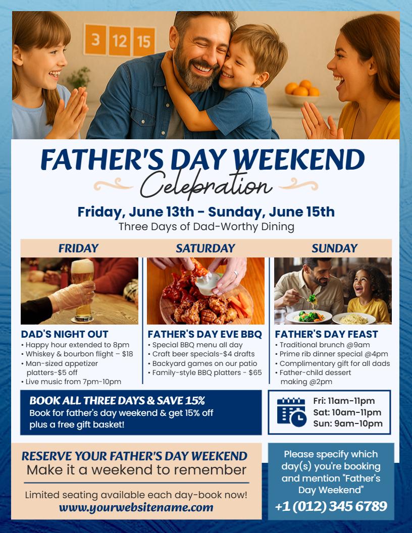 fathers day weekend celebration flyer template