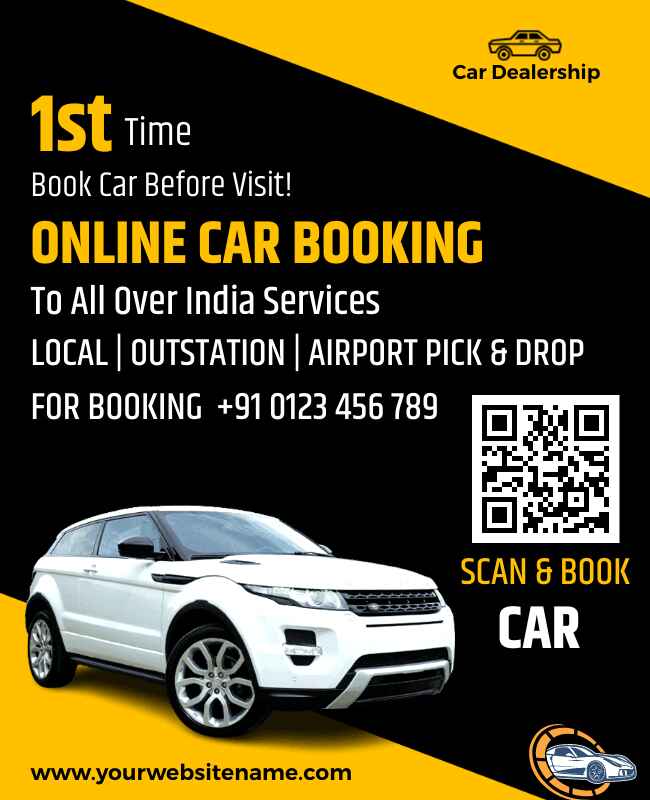 Car sales flyer with a QR code for easy access to offers.