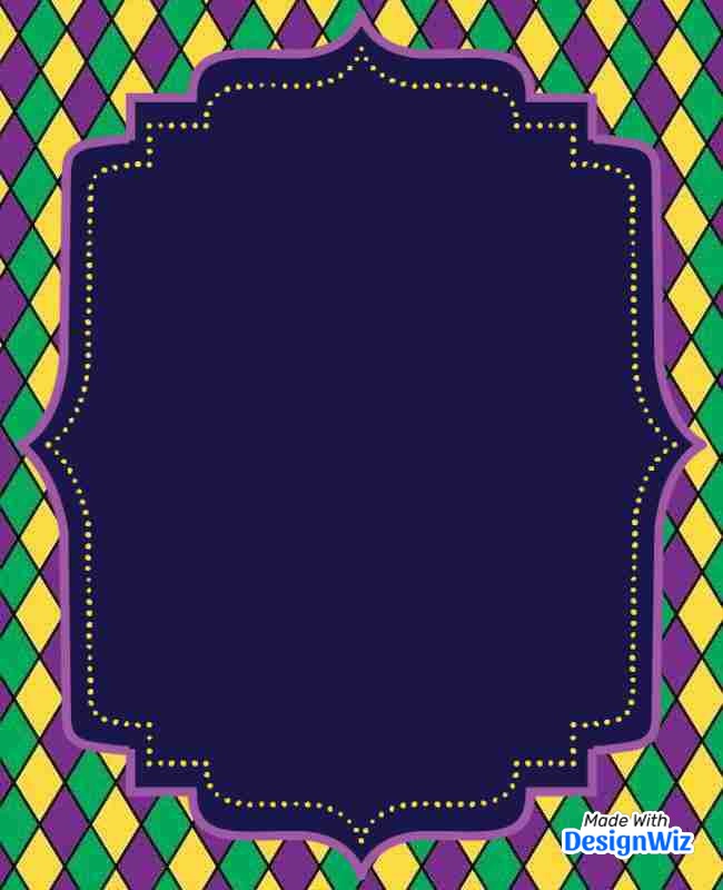 festive colorful mardi gras theme frame