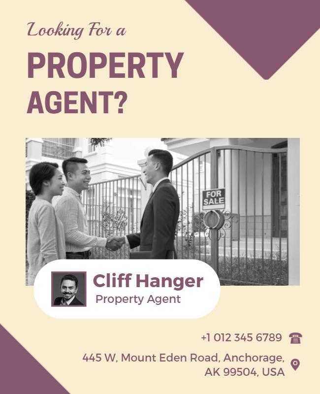 Find Your Commercial Property Agent Advertisement Flyer Template