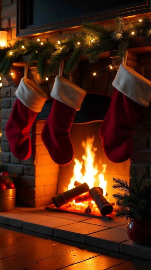 Fire and Holiday Decor Focus Background