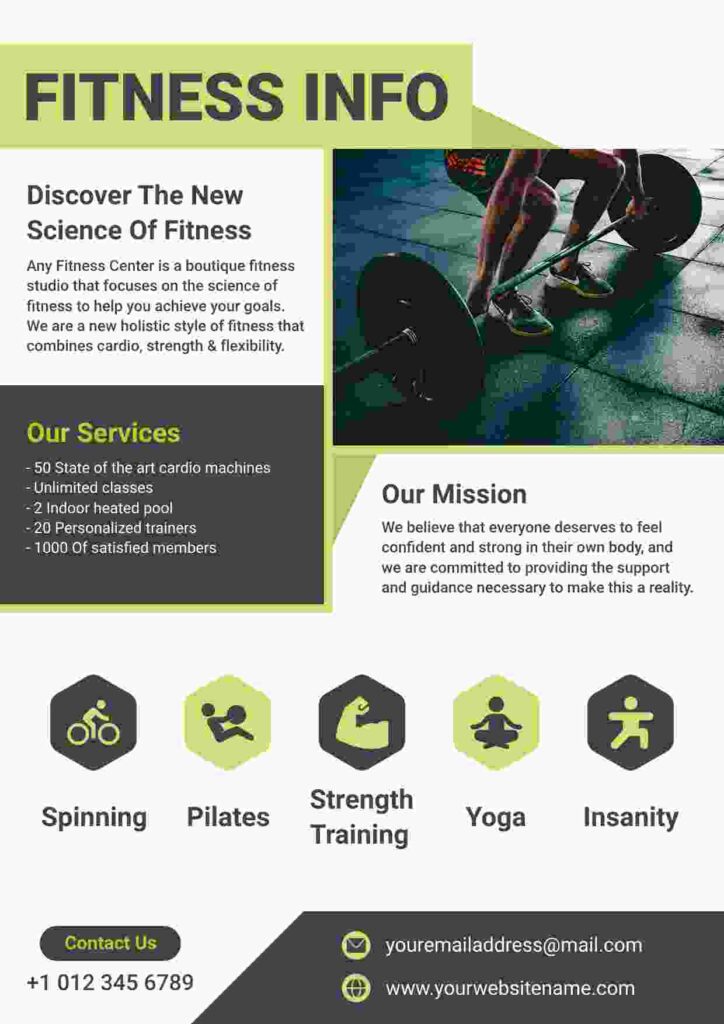 Fitness Informational Flyer Template