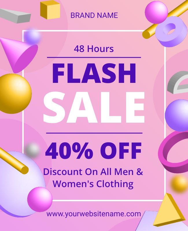 Discount flyer for a flash sale with countdown and limited-time offers.