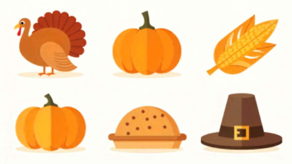Flat Vector Thanksgiving Icon Set