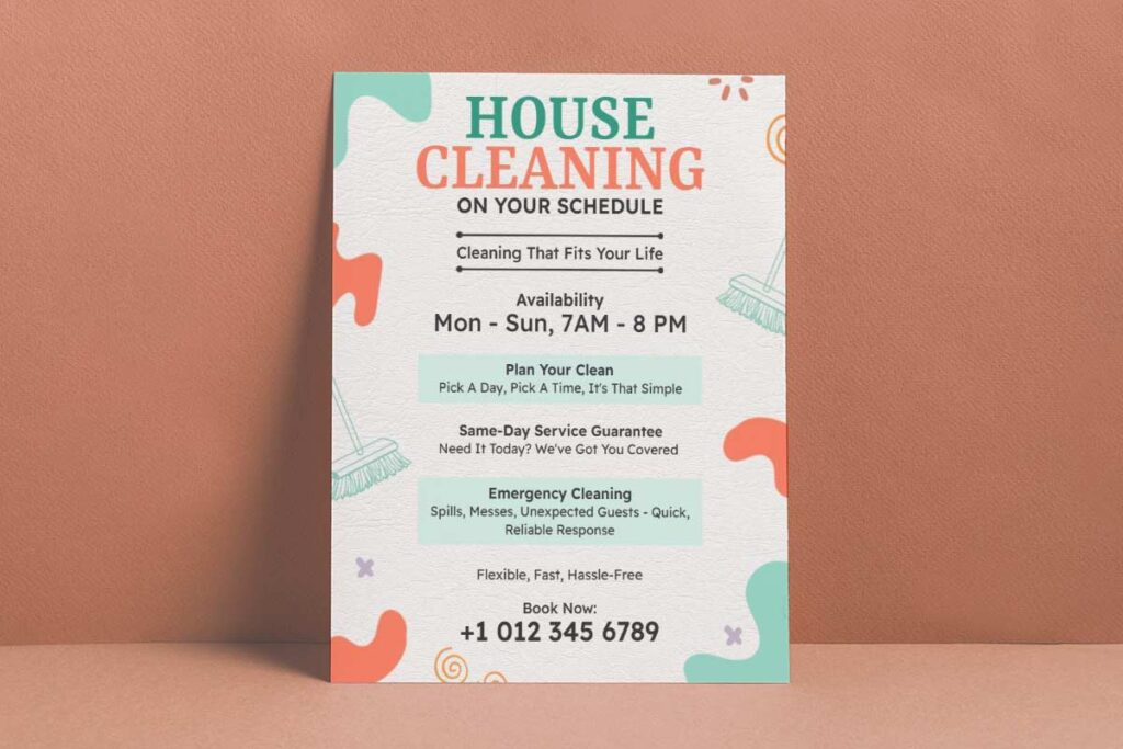 Flexible House Cleaning Service Flyer Template