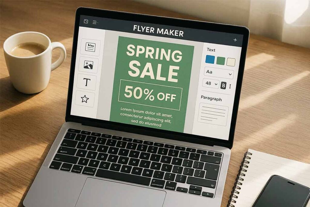spring flyer sale design interface preview