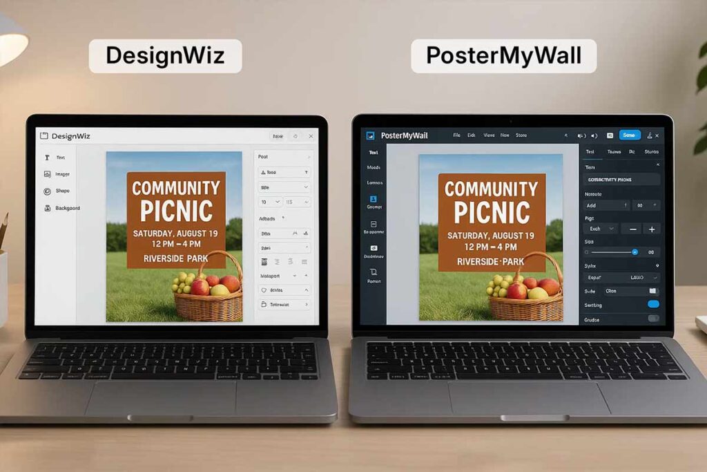 Flyer Maker interface comparison
