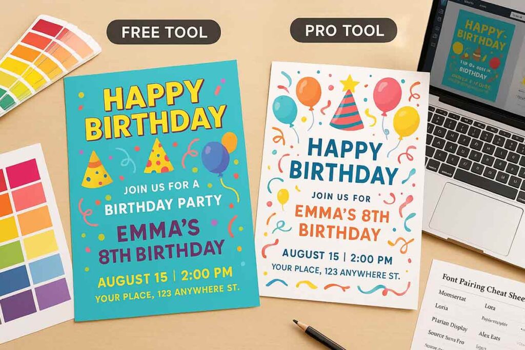 Birthday flyer design tools comparison