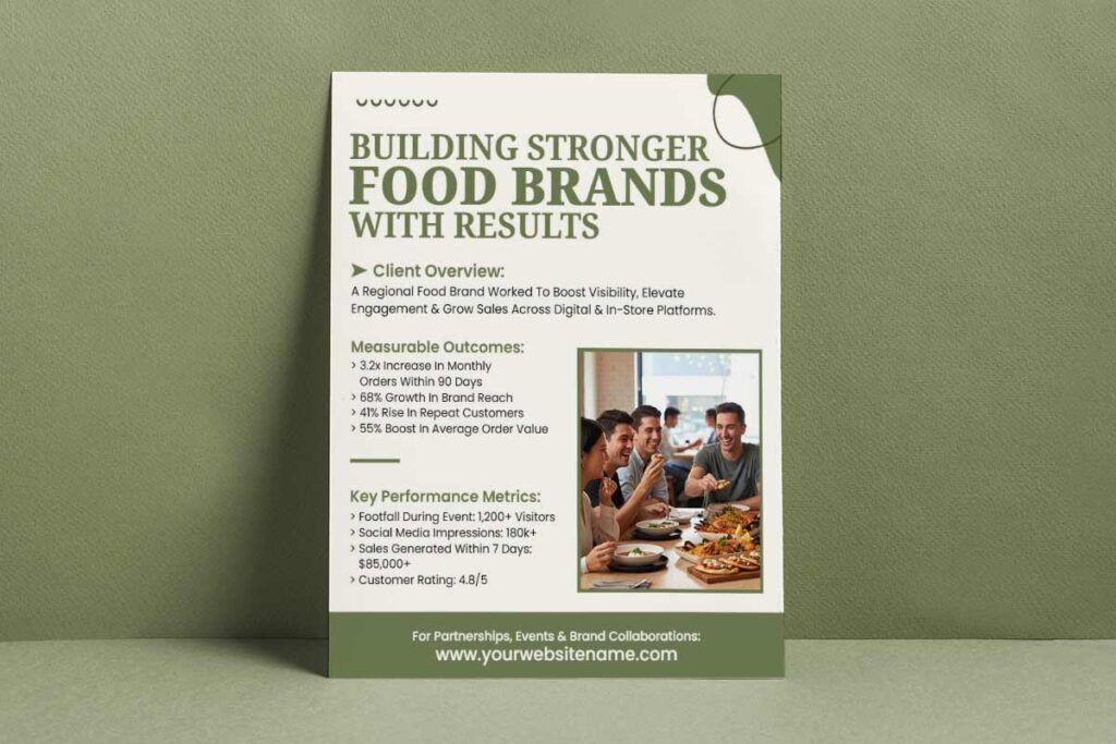 Food Brand Marketing Results Flyer Template
