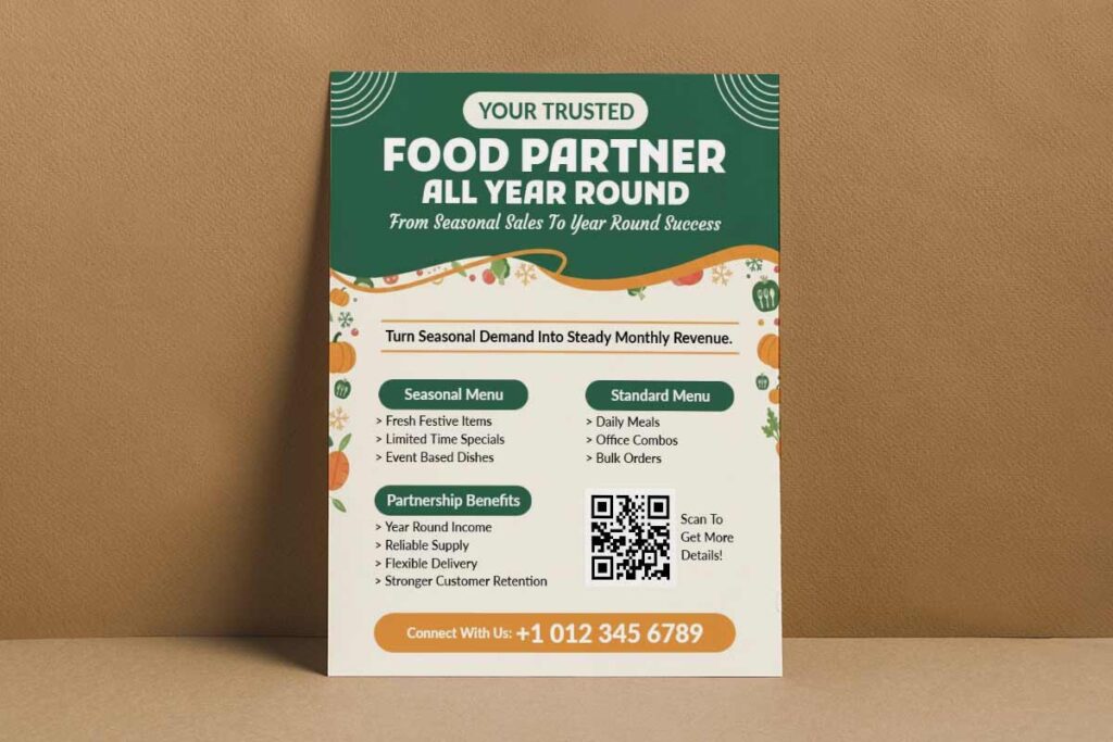 Food Partner Promotional Service Flyer Template