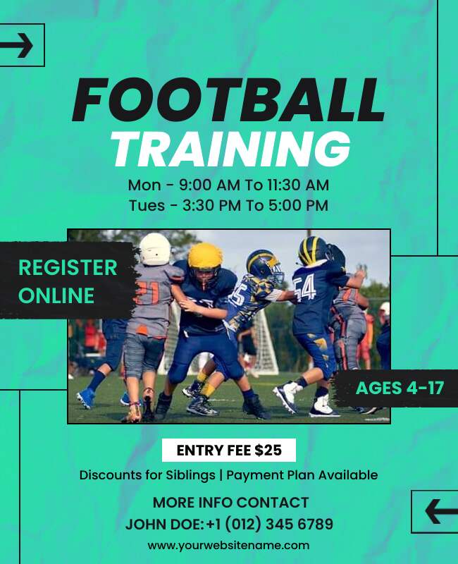 Football Training Flyer Template