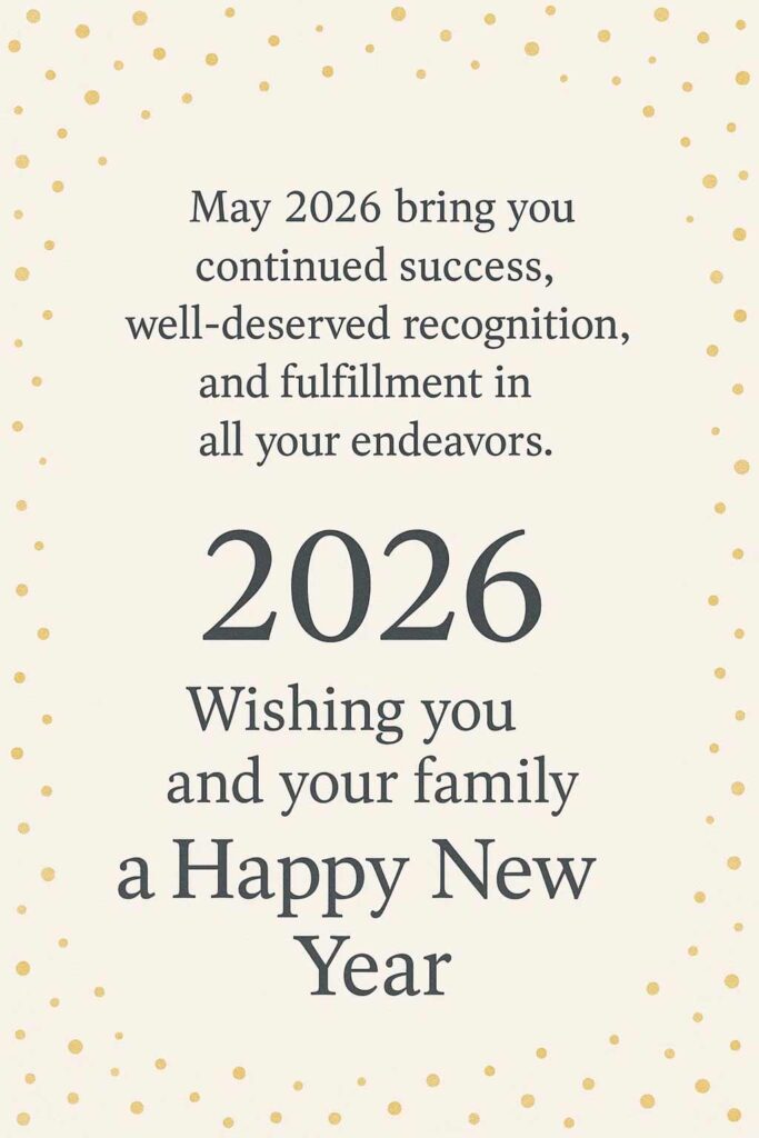 Formal Happy New Year Wish For Leadership Appreciation