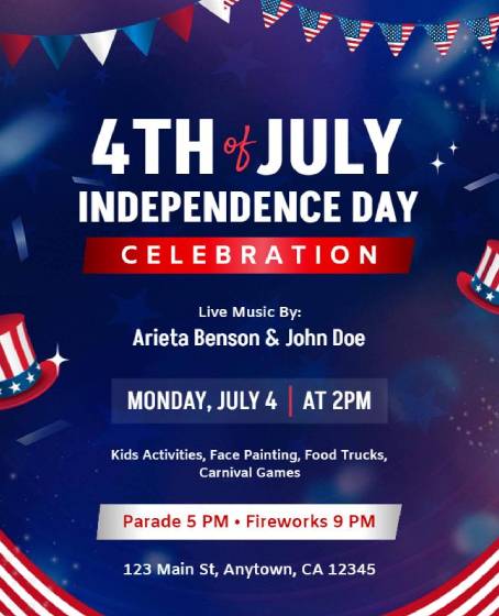 Fourth of July community event poster