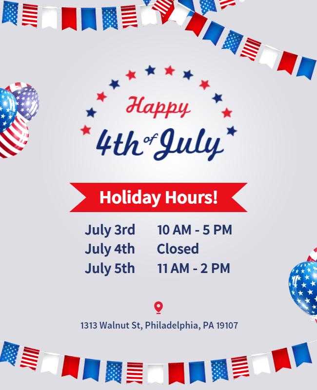 Fourth of July decorative poster template