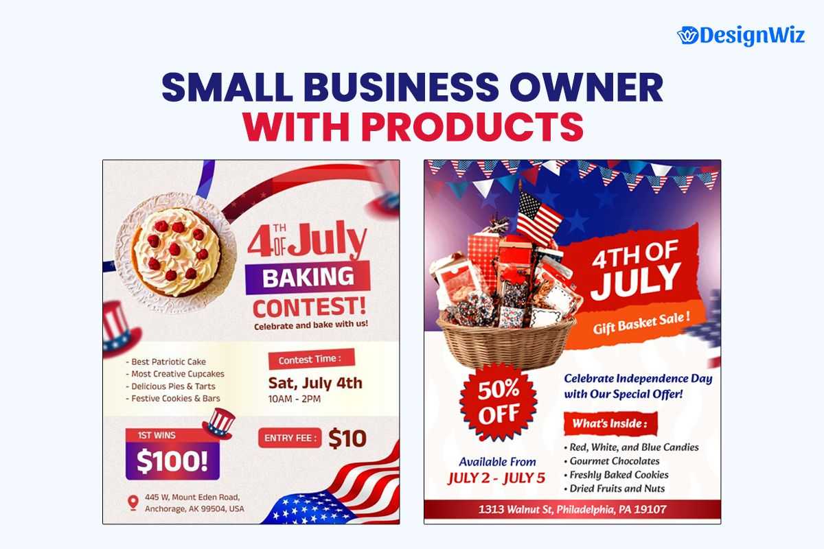 Small Business Flyer With Patriotic Themed Products