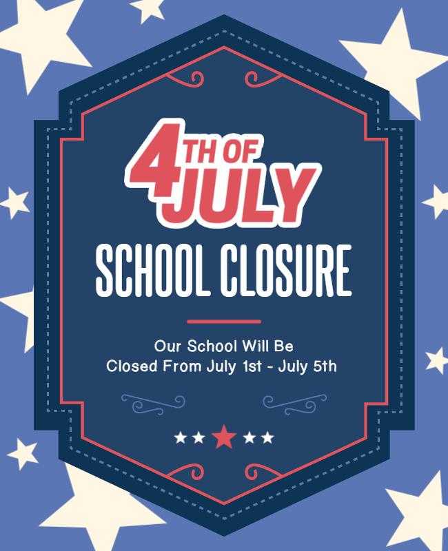 Fourth of July vintage poster template