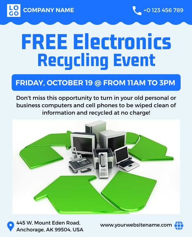 Free Electronics Recycling Event Flyer Template