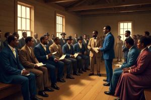 Freedmen's Bureau Meeting Illustration 
