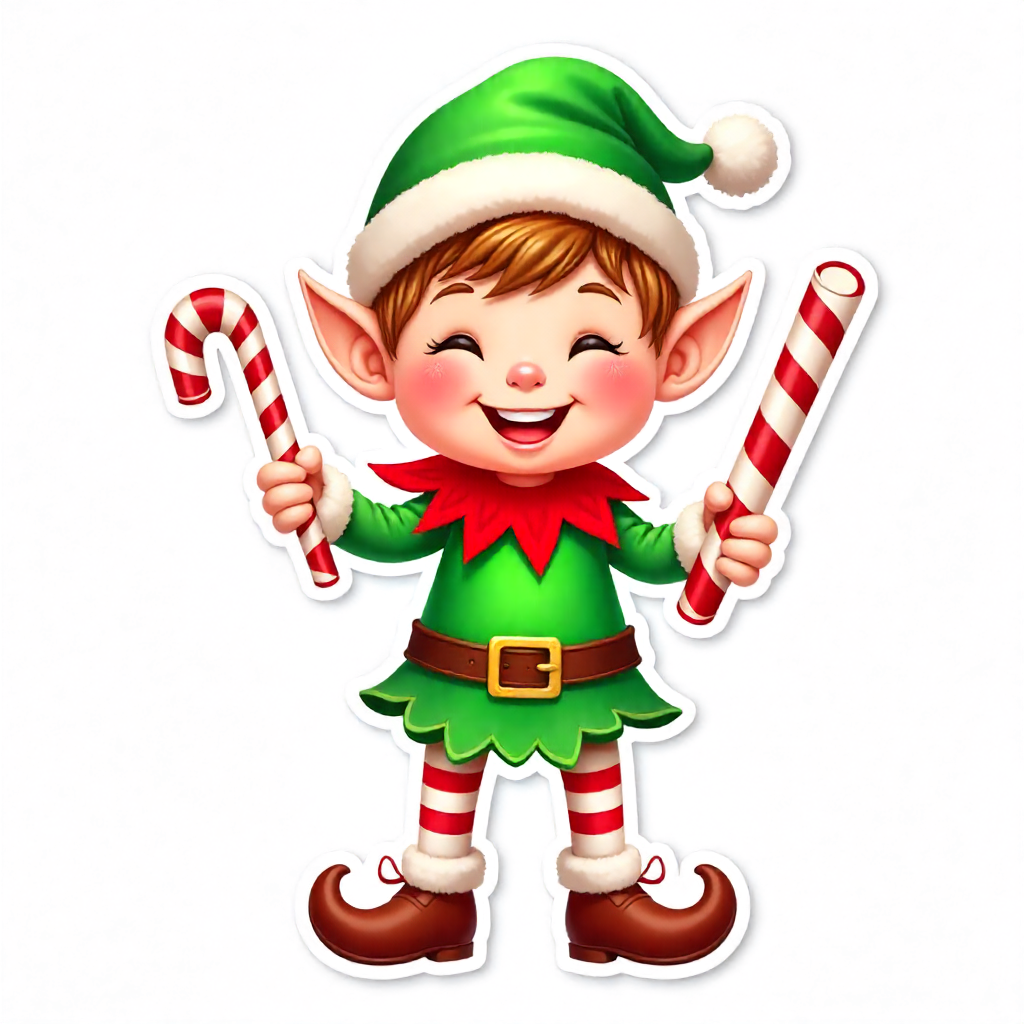 Christmas Elf Sticker