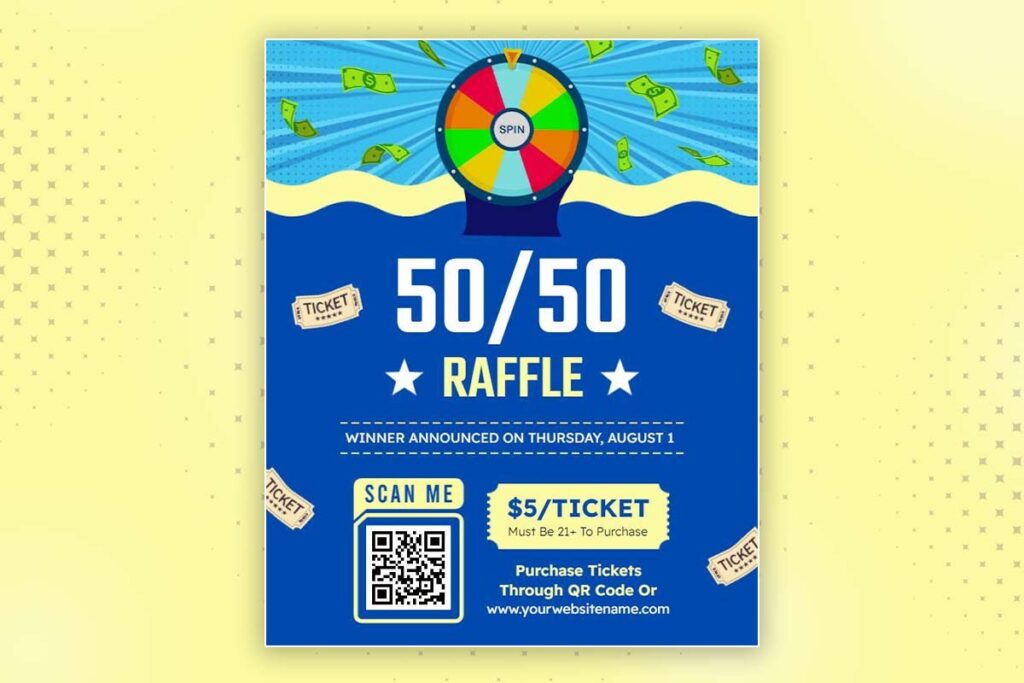 Fun 5050 Raffle Event Flyer Template