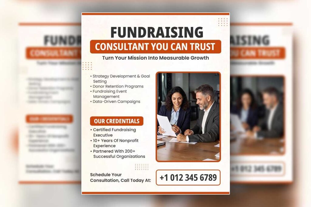 Fundraising Consultant Services Promotional Flyer Template
