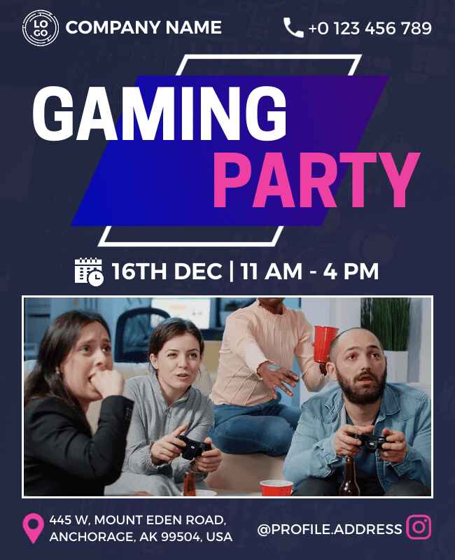 Game Party Flyer Template