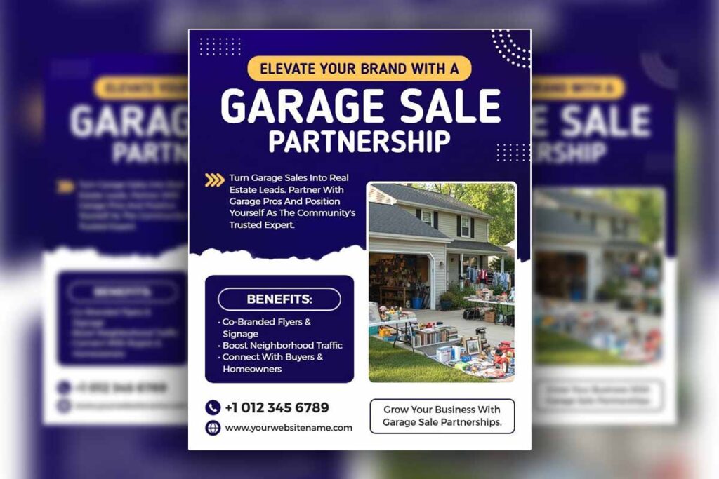 Garage Sale Partnership Promotion Flyer Template