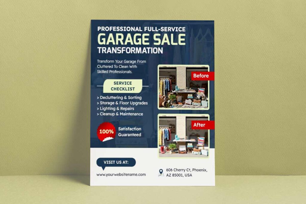 Garage Sale Transformation Full-Service Flyer Template